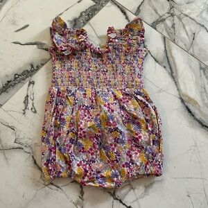 Floral Baby Romper with Ruffle Sleeves